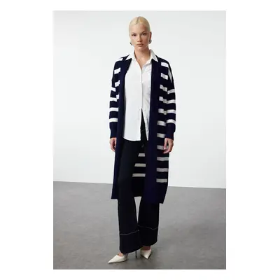 Trendyol Ecru Wide Pattern Maxi Knitwear Cardigan