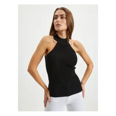 Black Women Ribbed Top Guess Shayna - Women