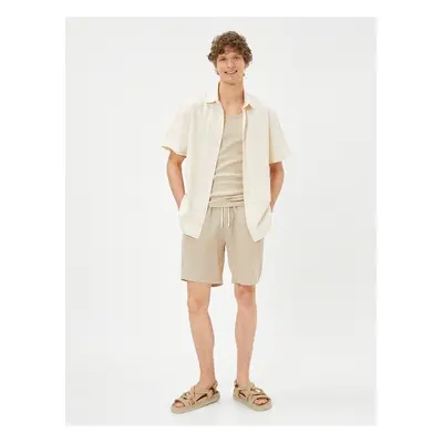 Koton Basic Bermuda Shorts Elastic Waist, Pocket Detailed.