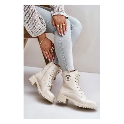 Workery ankle boots with zip insulated beige Soratta