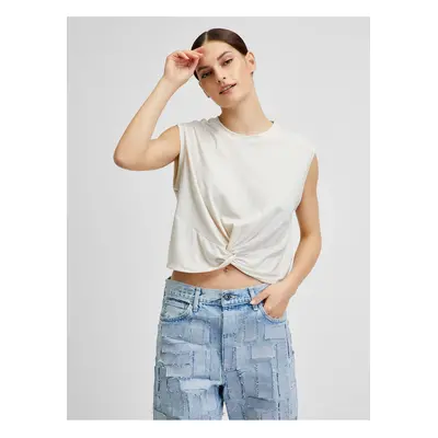 Cream brindle crop top VERO MODA June - Women