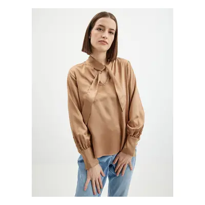 Orsay Light Brown Ladies Satin Blouse - Women