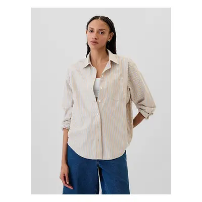 GAP Striped Oversize Shirt Poplin Big Shirt - Women's