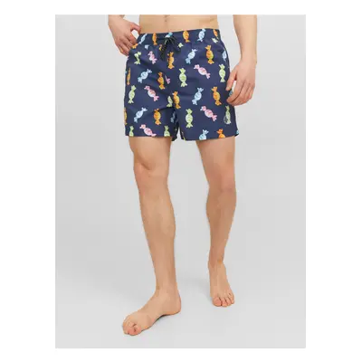 Dark Blue Mens Patterned Swimwear Jack & Jones Fiji - Men