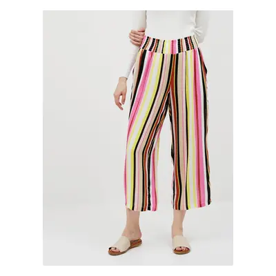 Yellow-Pink Striped Culottes Noisy May Flora - Ladies