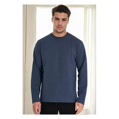 40222 Dewberry Double Crew Neck Mens Sweatshirt-INDIGO