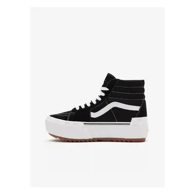 Black & White Womens Ankle Sneakers VANS UA SK8-Hi Stacked - Ladies