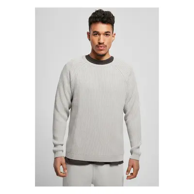 Ribbed raglan sweater light asphalt