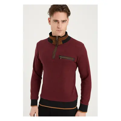 1039 DEWBERRY MEN'S SWEATSHIRT-PATTERNED BURGUNDY