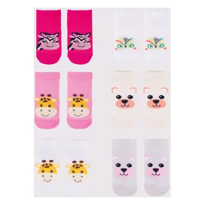 Yoclub Kids's Ankle Thin Socks Pattern Colours 6-Pack P2