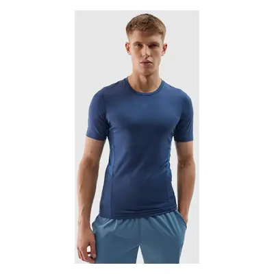 Men's slim sports T-shirt made of recycled 4F materials - denim