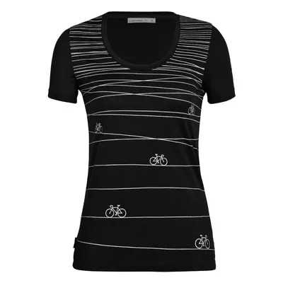 Icebreaker Tech Lite II SS Scoop Tee Hill Sprint Black Women's T-Shirt