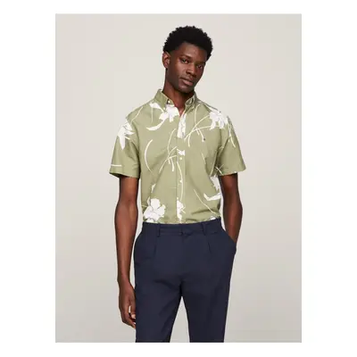 Green Men's Short Sleeve Shirt Tommy Hilfiger - Men