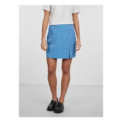 Blue Women's Mini Skirt with Slit Pieces Thelma - Women's