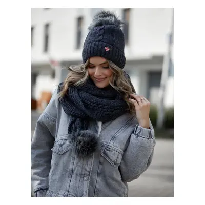 Graphite winter set with scarf