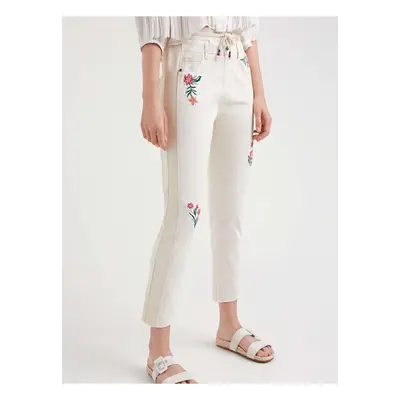 Cream Women's Floral Trousers Desigual Lita - Women