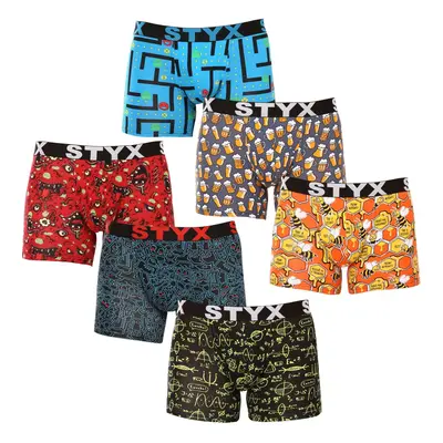 6PACK men's boxers Styx long art sports rubber multicolored