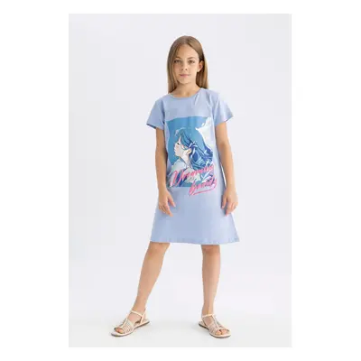 DEFACTO Girl's Printed Short Sleeve Nightgown