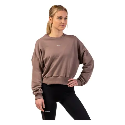 Women's sweatshirt Nebbia Loose Fit Sweatshirt "Feeling Good" brown M/L