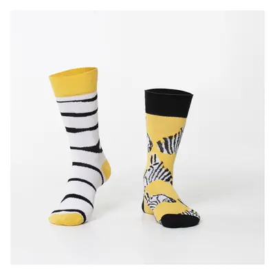 White men's zebra socks