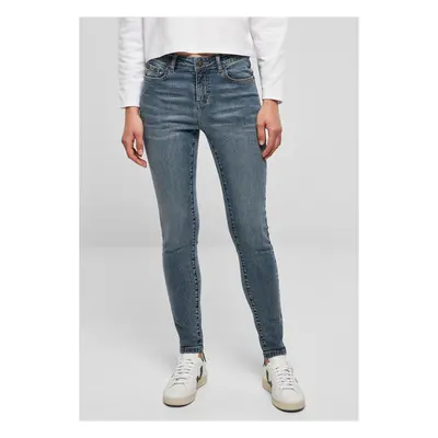 Women's Mid-Waisted Skinny Jeans - Blue