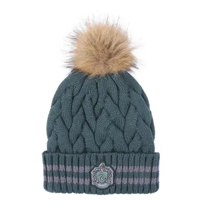 HAT TRICOT POM POM HARRY POTTER SLYTHERIN