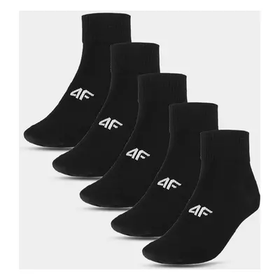 Men's Casual Socks Above the Ankle (5pack) 4F - Black