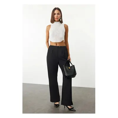 Trendyol Black Low Waist Wide Leg Woven Fabric Trousers