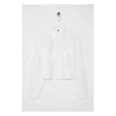 Trendyol White Stitch Detailed Poplin Woven Shirt