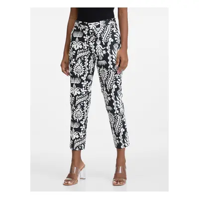 Orsay Black & White Women's Patterned Trousers - Women's