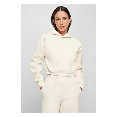 Women's short oversized hoodie whitesand