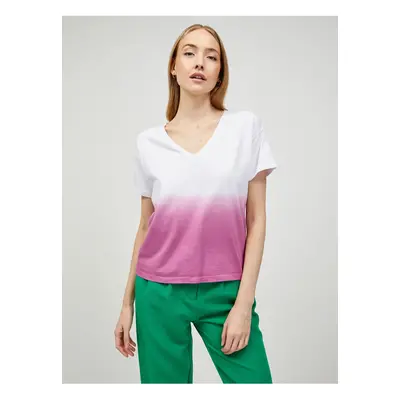 White-pink T-shirt Pieces Abba - Women