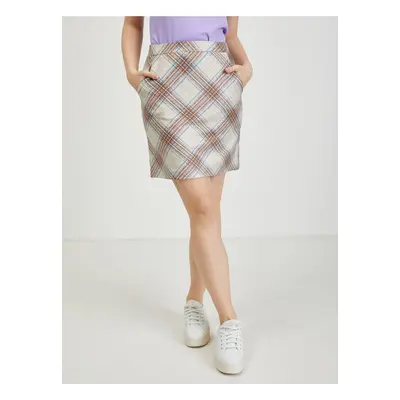 Beige ladies checkered skirt ORSAY - Ladies