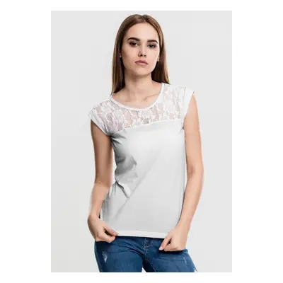 Women's T-shirt Top Laces white