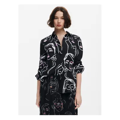 Women's patterned shirt Desigual Faces - Women