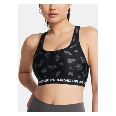 Women's bra Under Armour Crossback Mid Print-BLK - Women's