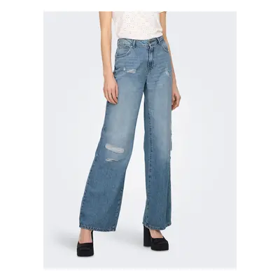 Blue Womens Wide Jeans ONLY Chris - Women