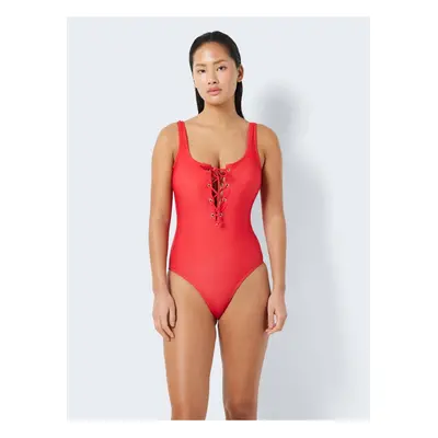 Red women's one-piece swimsuit Noisy May Wave - Women's