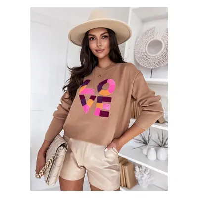 Női oversize pulóver HARPER camel Dstreet