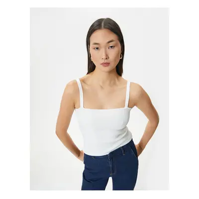 Koton Strappy Undershirt Textured Square Neck