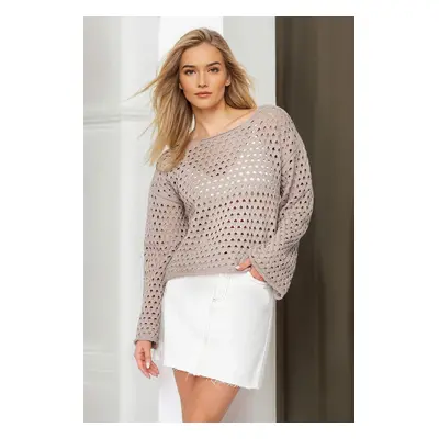 Trendyol Mink Thin Openwork/Hole Knitwear Sweater