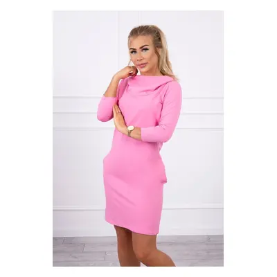 Dress with hood and pockets light pink