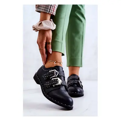 Női bőr Brogues csatokkal Lu Boo Black