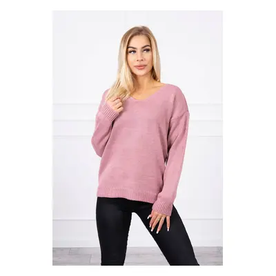 V-neck sweater dark pink