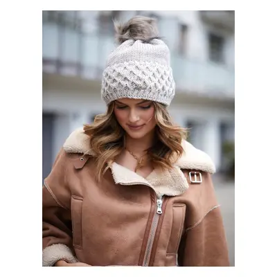 Beige winter hat