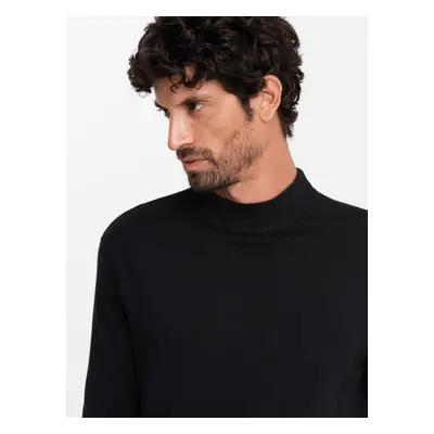 Ombre Men's knitted half turtleneck with viscose - mustard