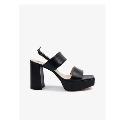 Black women's leather heeled sandals Högl Cindy - Women's