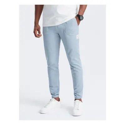 Ombre Men's structured knit sweatpants - light blue