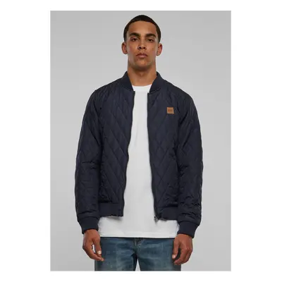 Diamond Quilt Nylon Jacket Navy