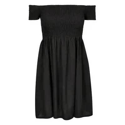 Women's Smoked Off Shoulder Dress black